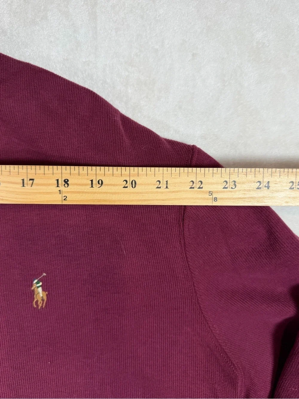 Polo Ralph Lauren XXL Classic Burgundy Quarter-Zip Pullover Ribbed Collar